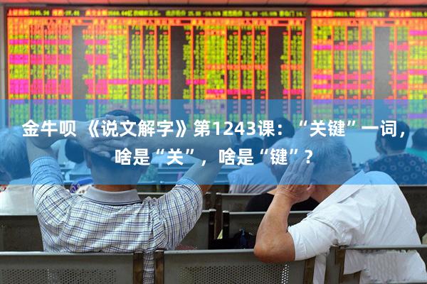 金牛呗 《说文解字》第1243课：“关键”一词，啥是“关”，啥是“键”？